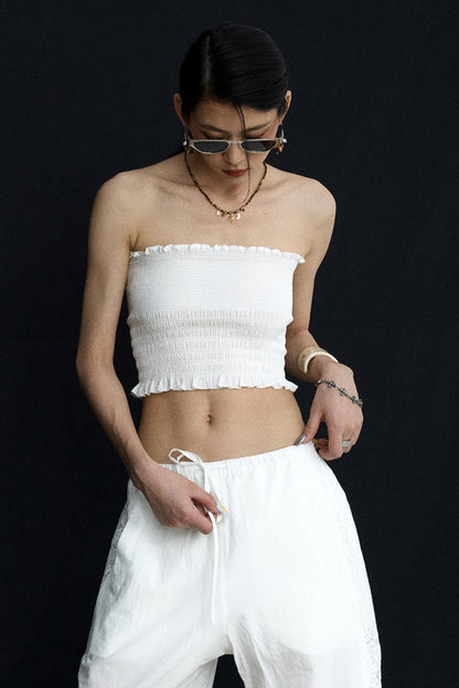 Back Lace Cut-Out Bandeau Top