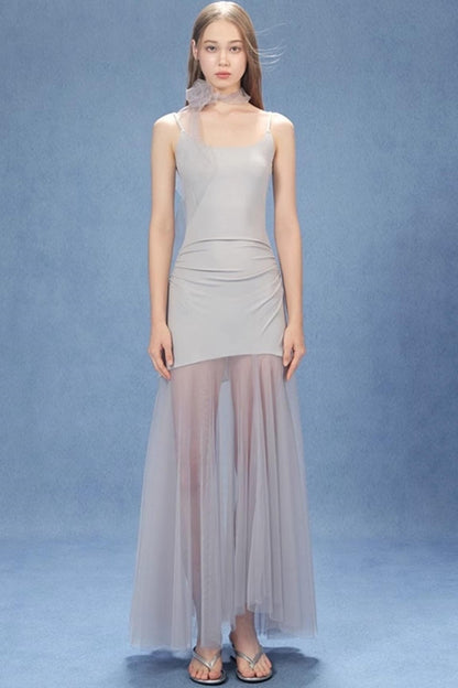 Halter Mesh Slim Dress