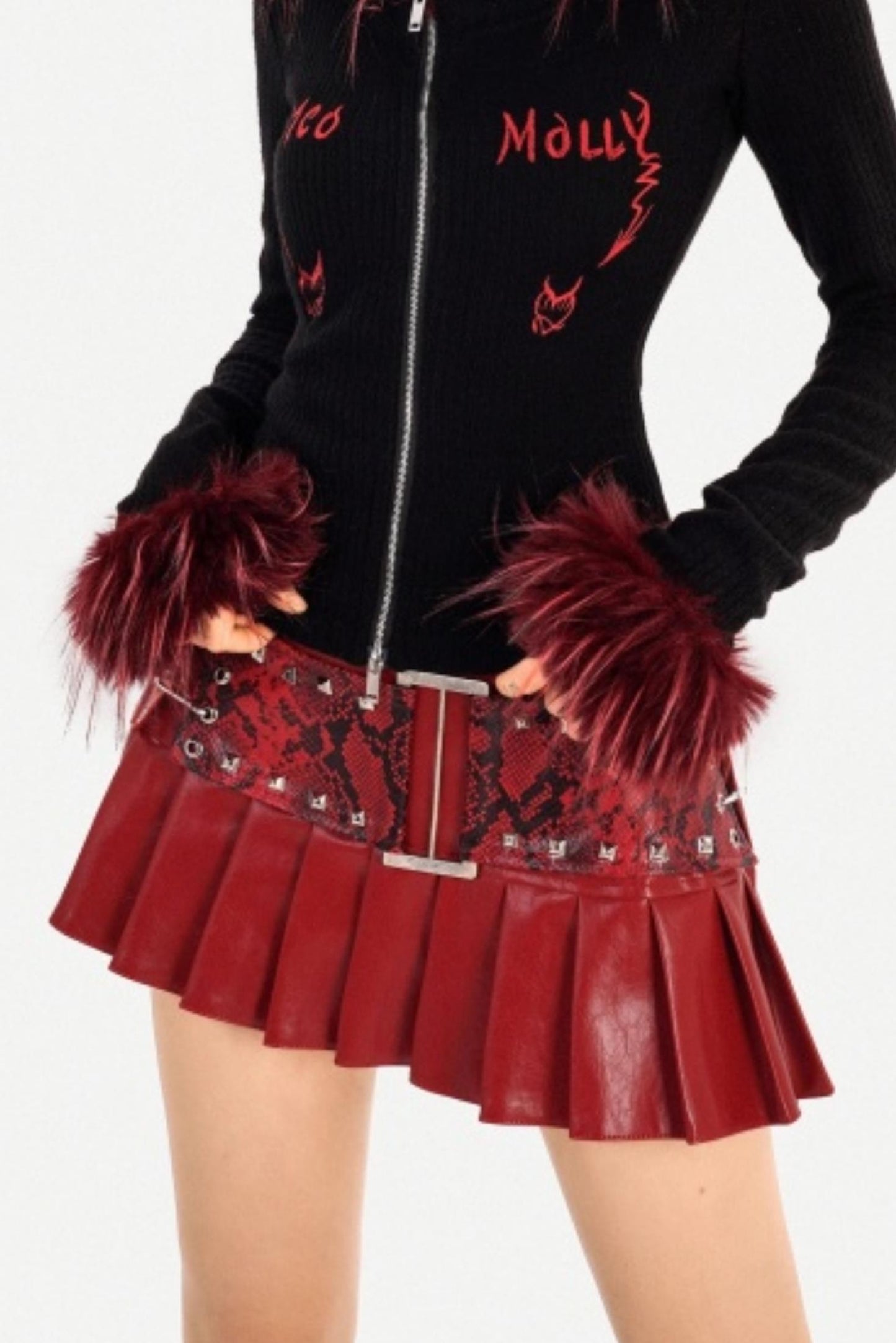 Flame Fur Collar Cardigan