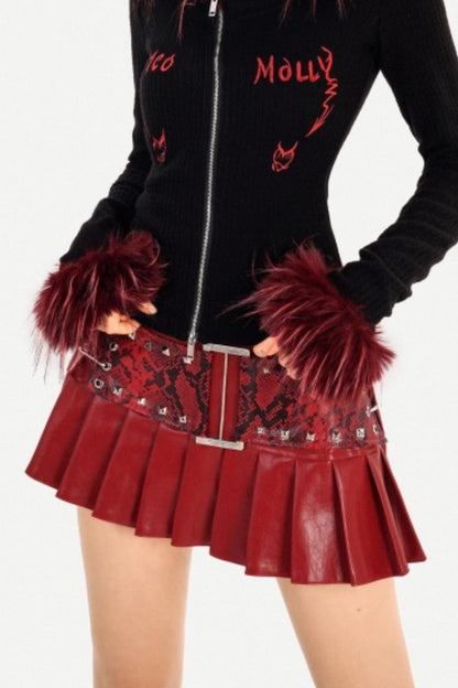 Flame Fur Collar Cardigan