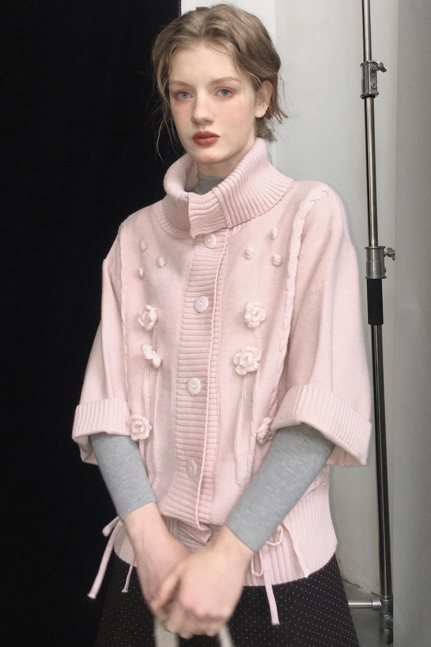 Reversible Merino Wool Cape Sweater