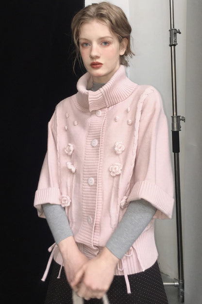 Reversible Merino Wool Cape Sweater