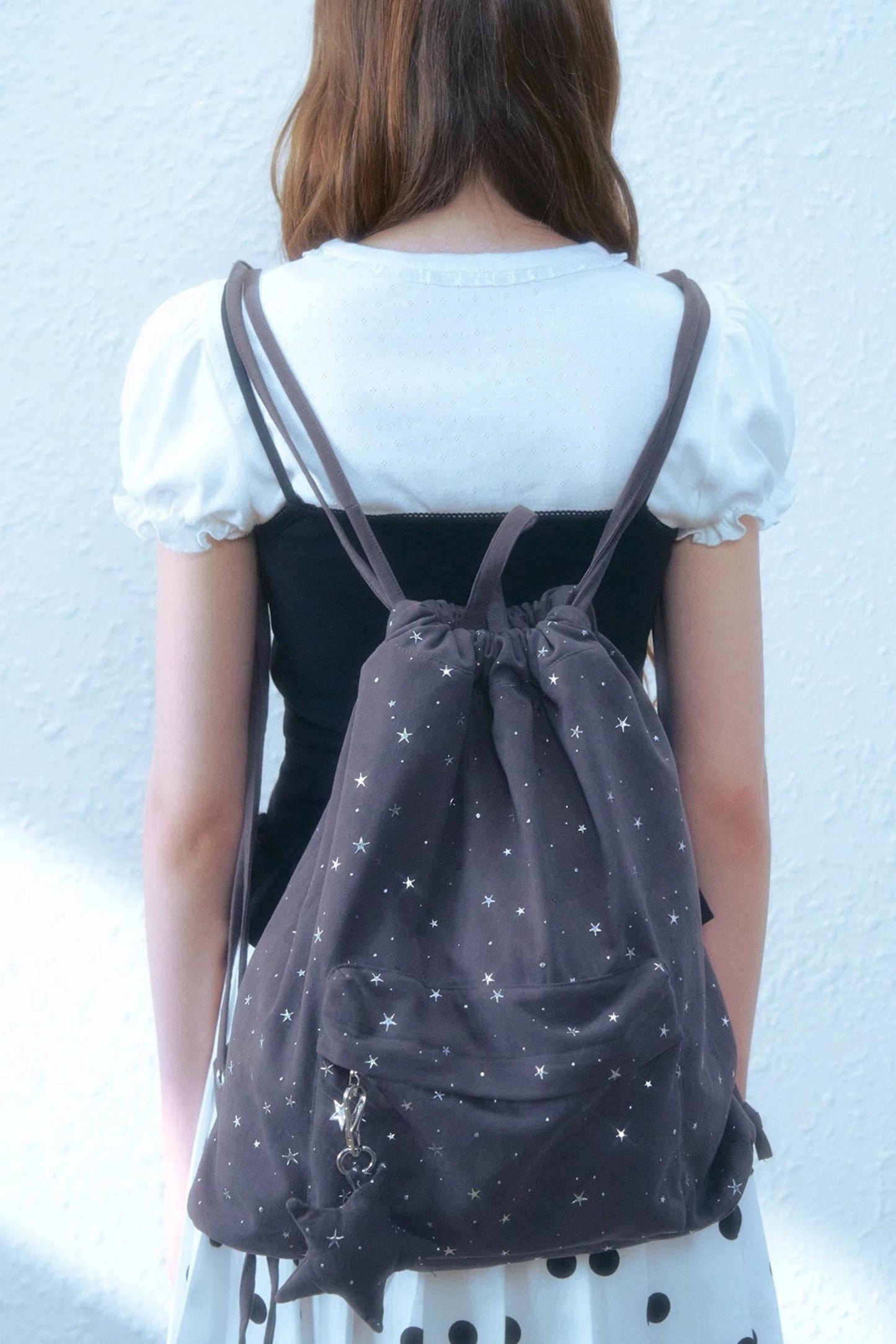 Silver Stars Drawstring Backpack