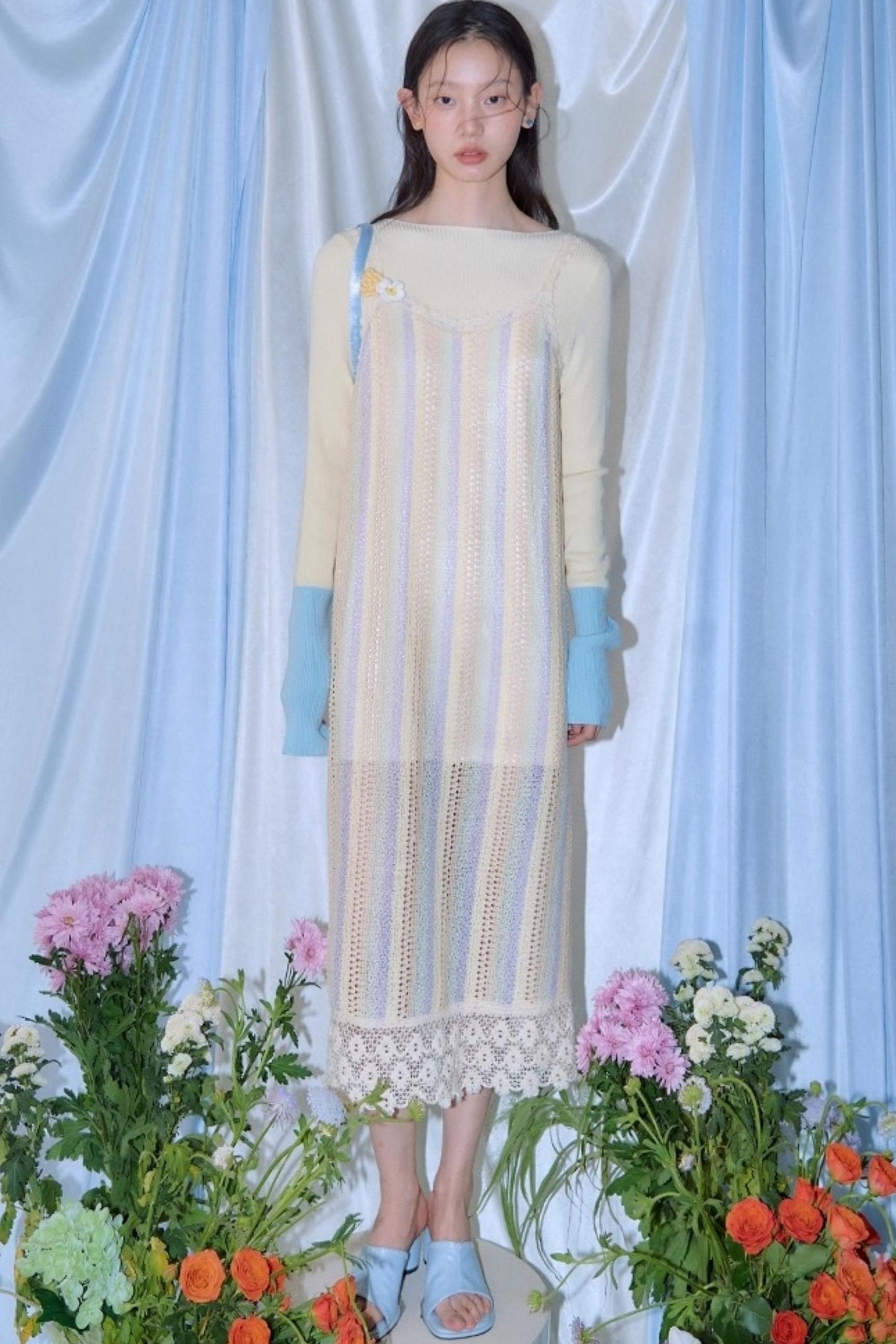 Rainbow Bohemian Hand Hook Flower Dress