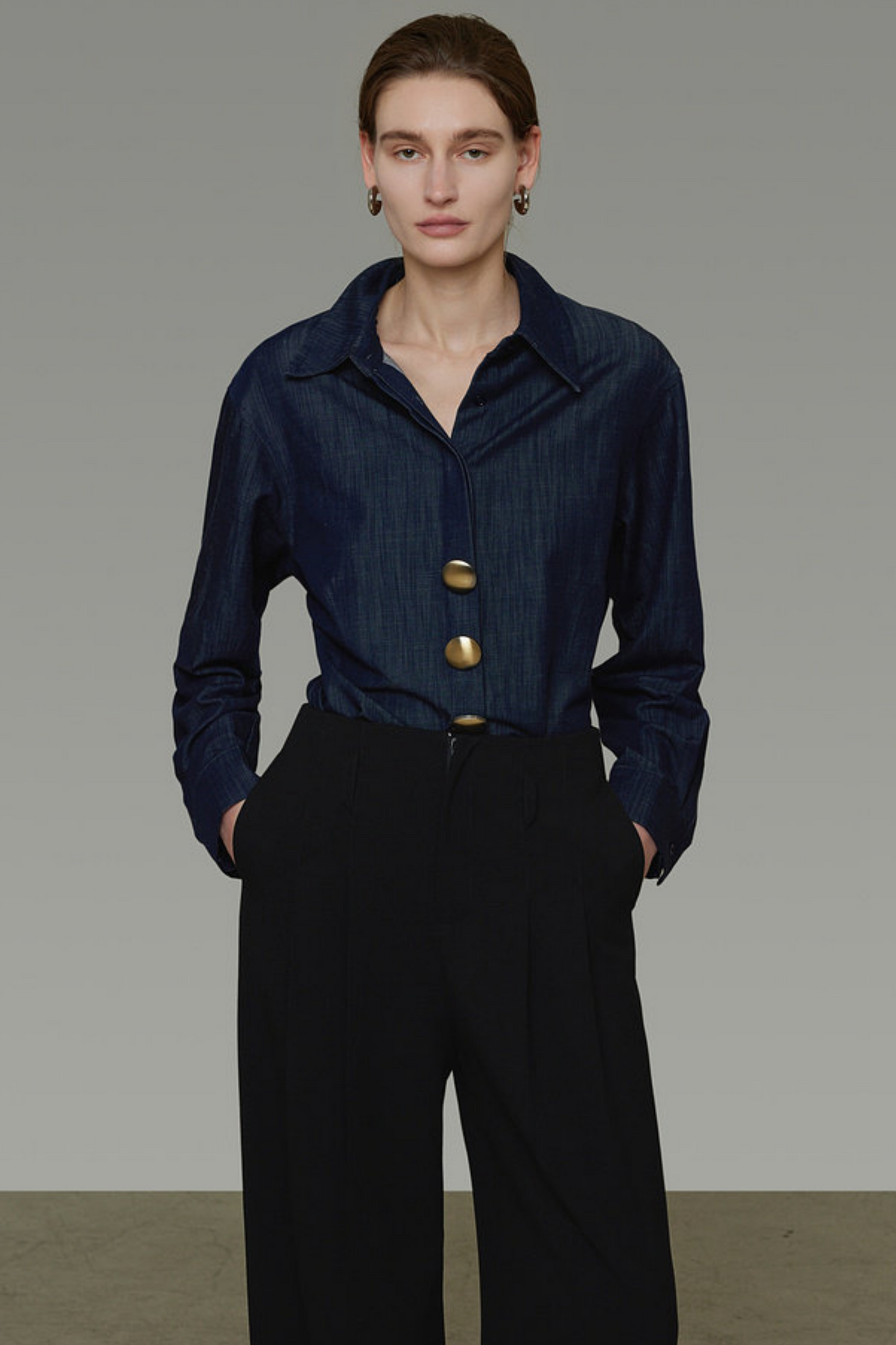 Vintage Denim Button Blouse