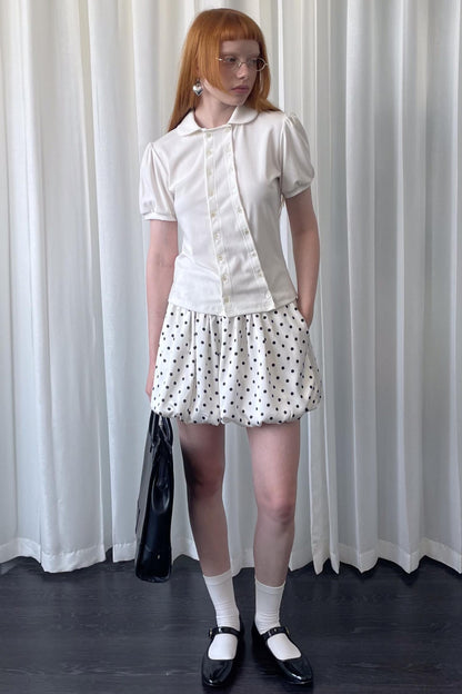 Lantern Sleeve Polo Tee