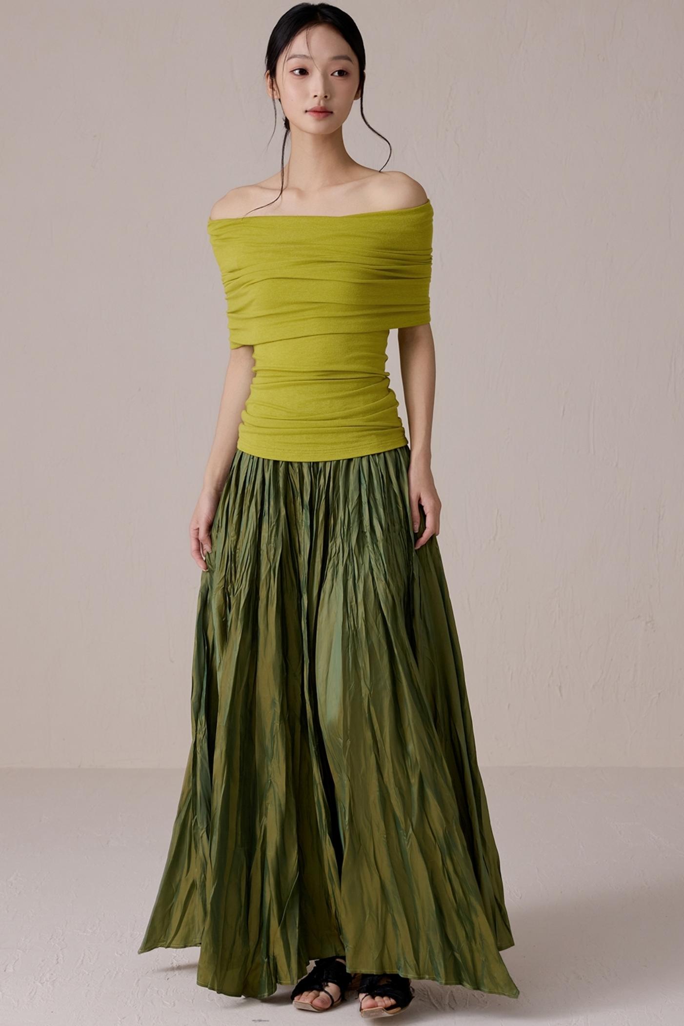 Pleated Fairy Bustier with A-line Swing Skirt