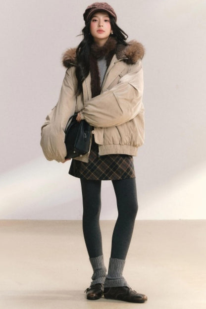 Amber Glaze Hooded Parka Coat