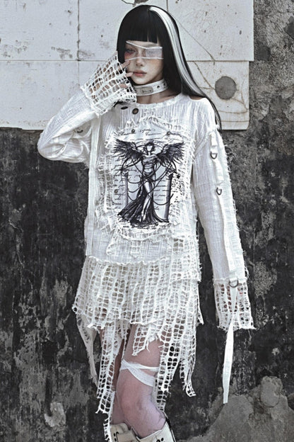 Punk Subculture Printed Top