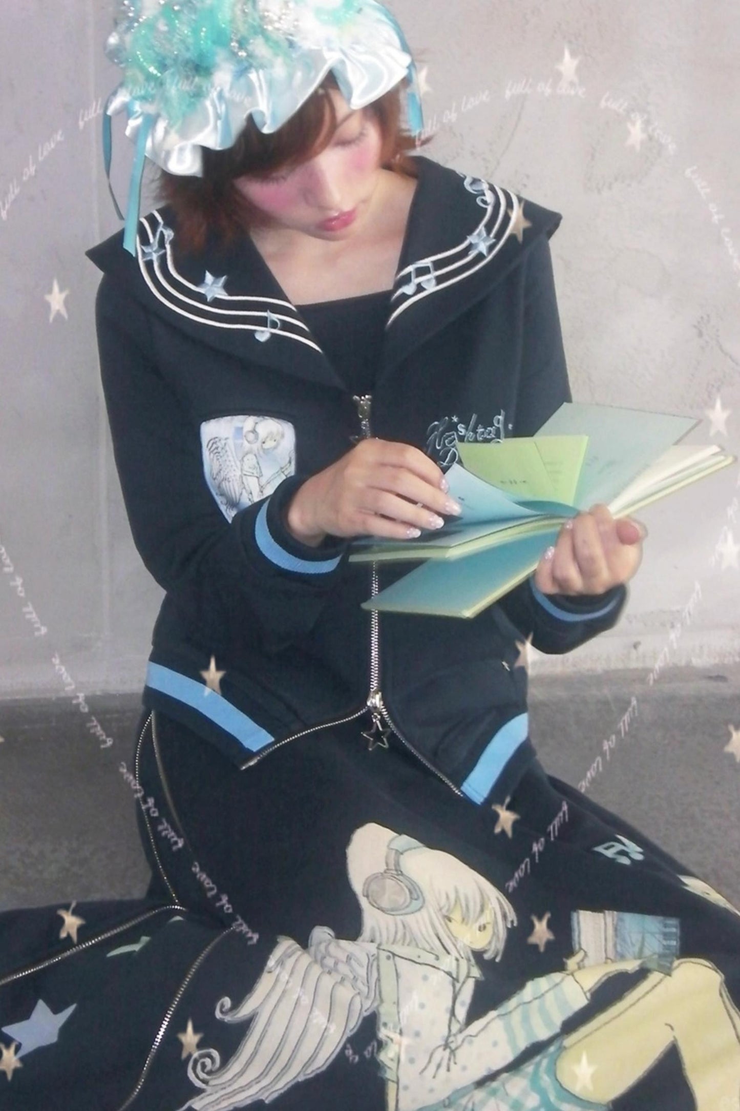 Original Polka Dot Embroidery Sailor Uniform Jacket