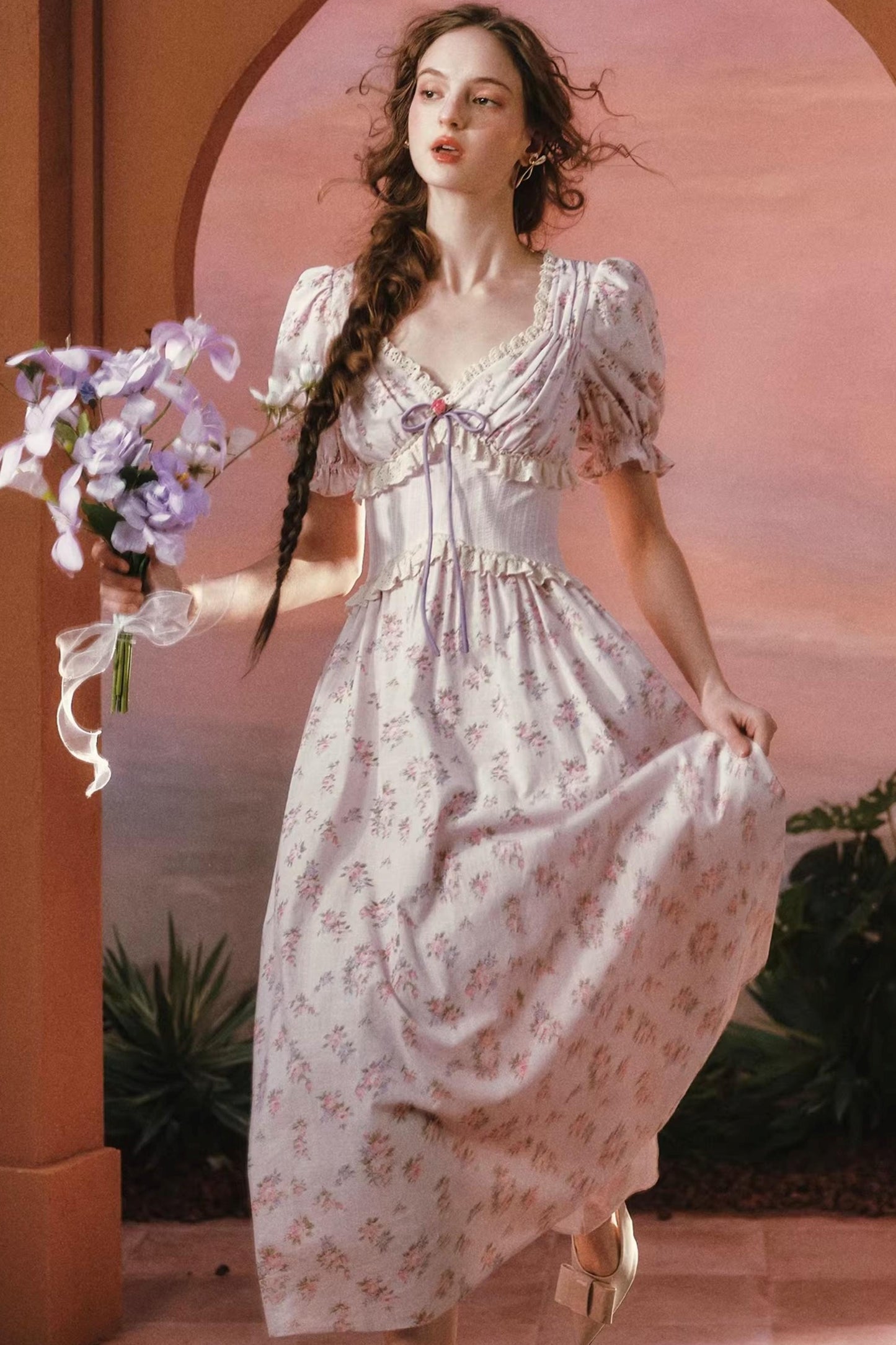 Spitzenblumen Kleid