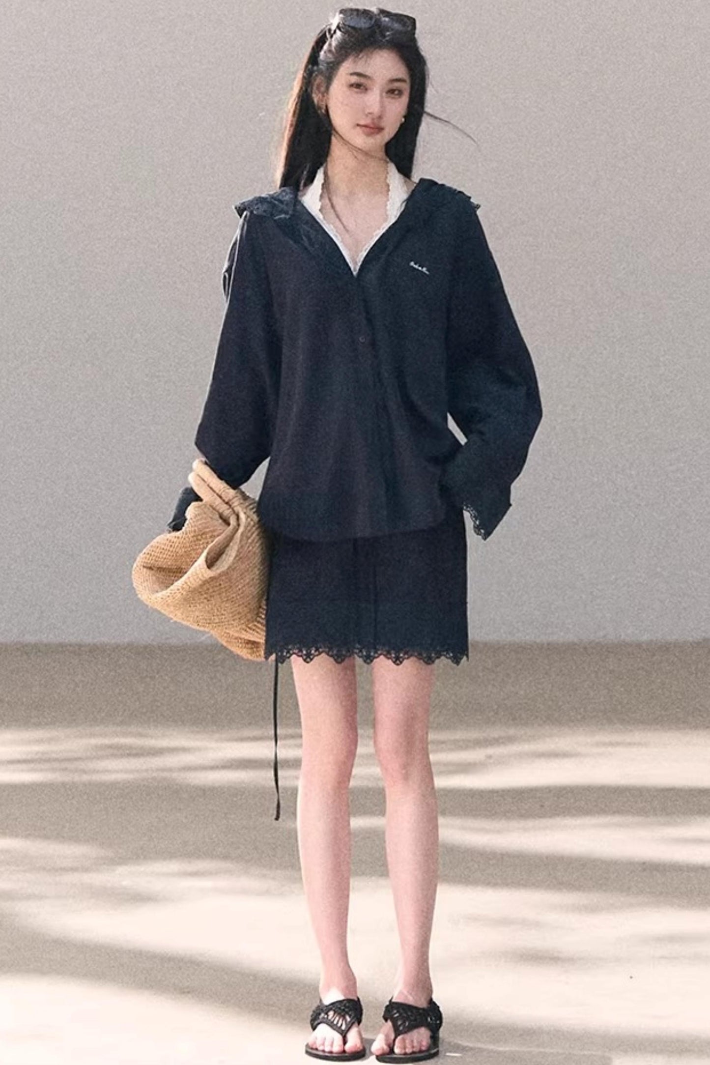 Lace-Trimmed Halter Neck Camisole