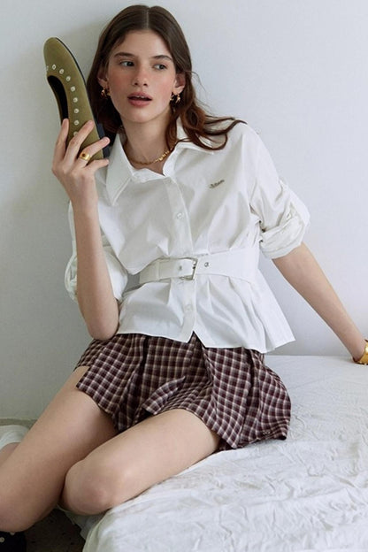 Double Lapel Long Sleeve Shirt