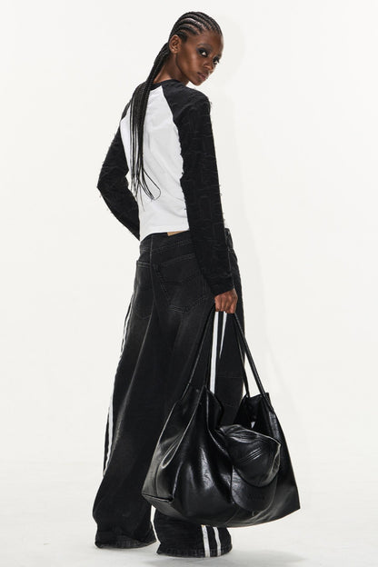 Relaxed Color-Block Jeans