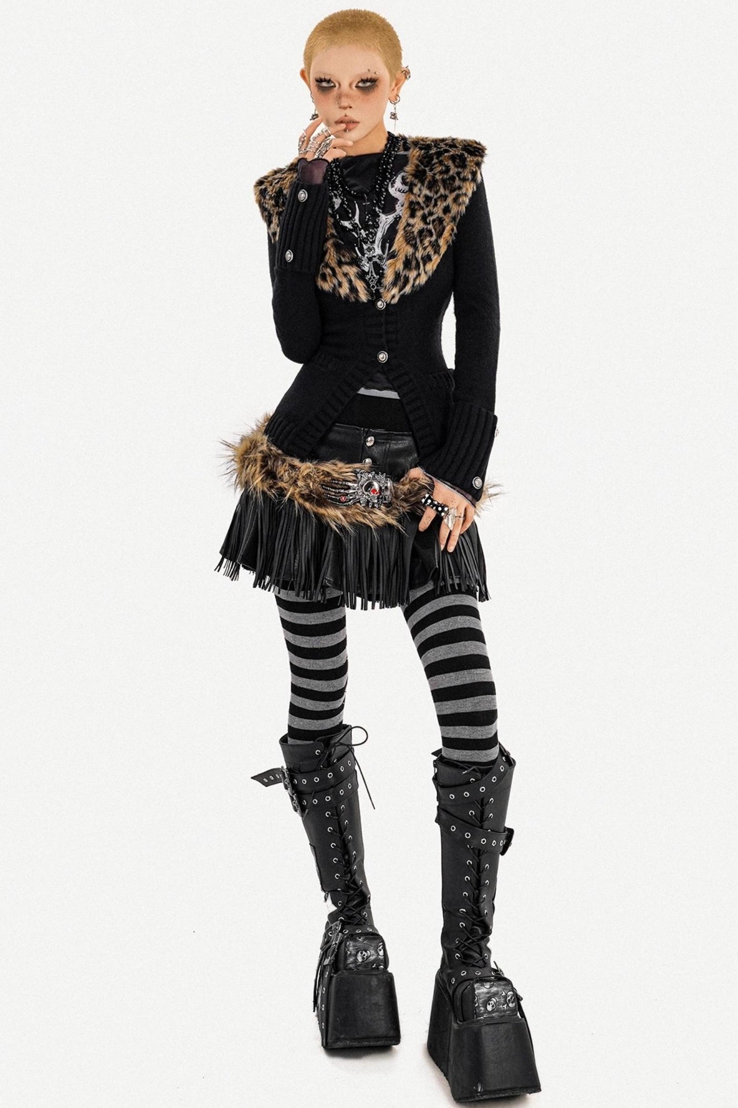 Leopard Print Knit Cardigan