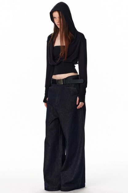 Vintage Wide Leg Denim Trousers