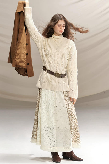 Raccoon Wool Crochet Sweater