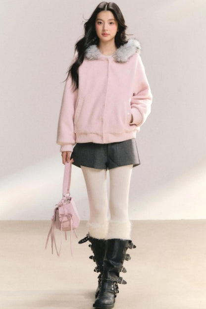 Pink Peach Woolen Jacket