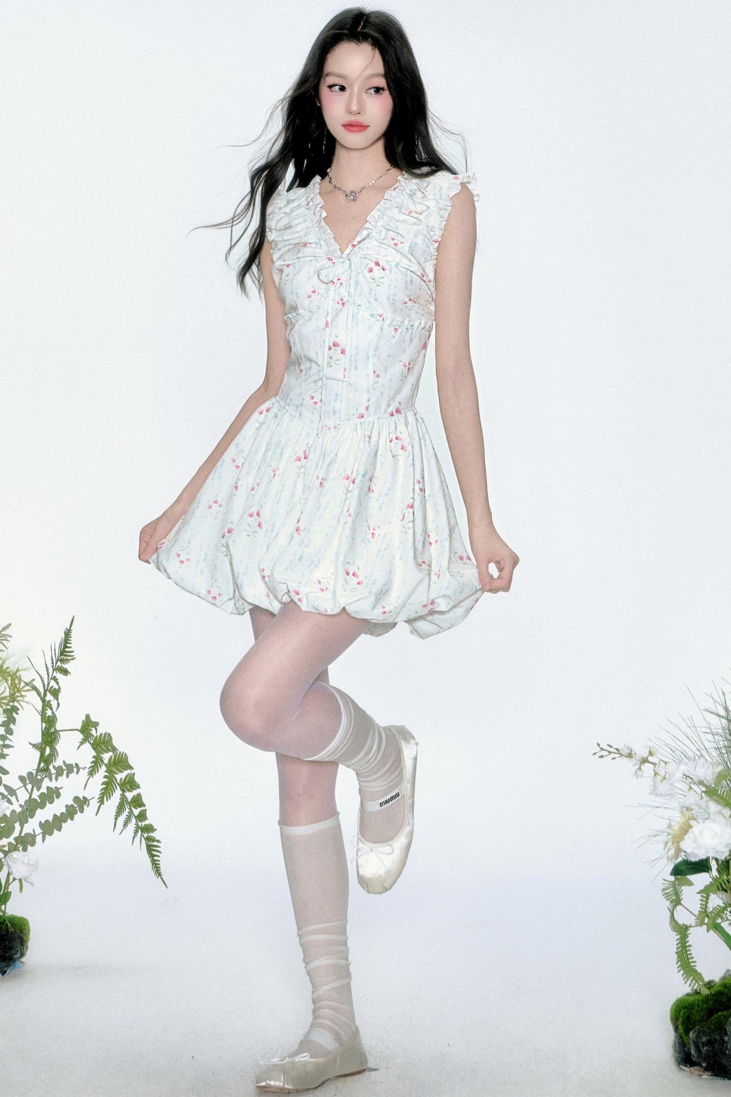 Blue Floral Resort Dress