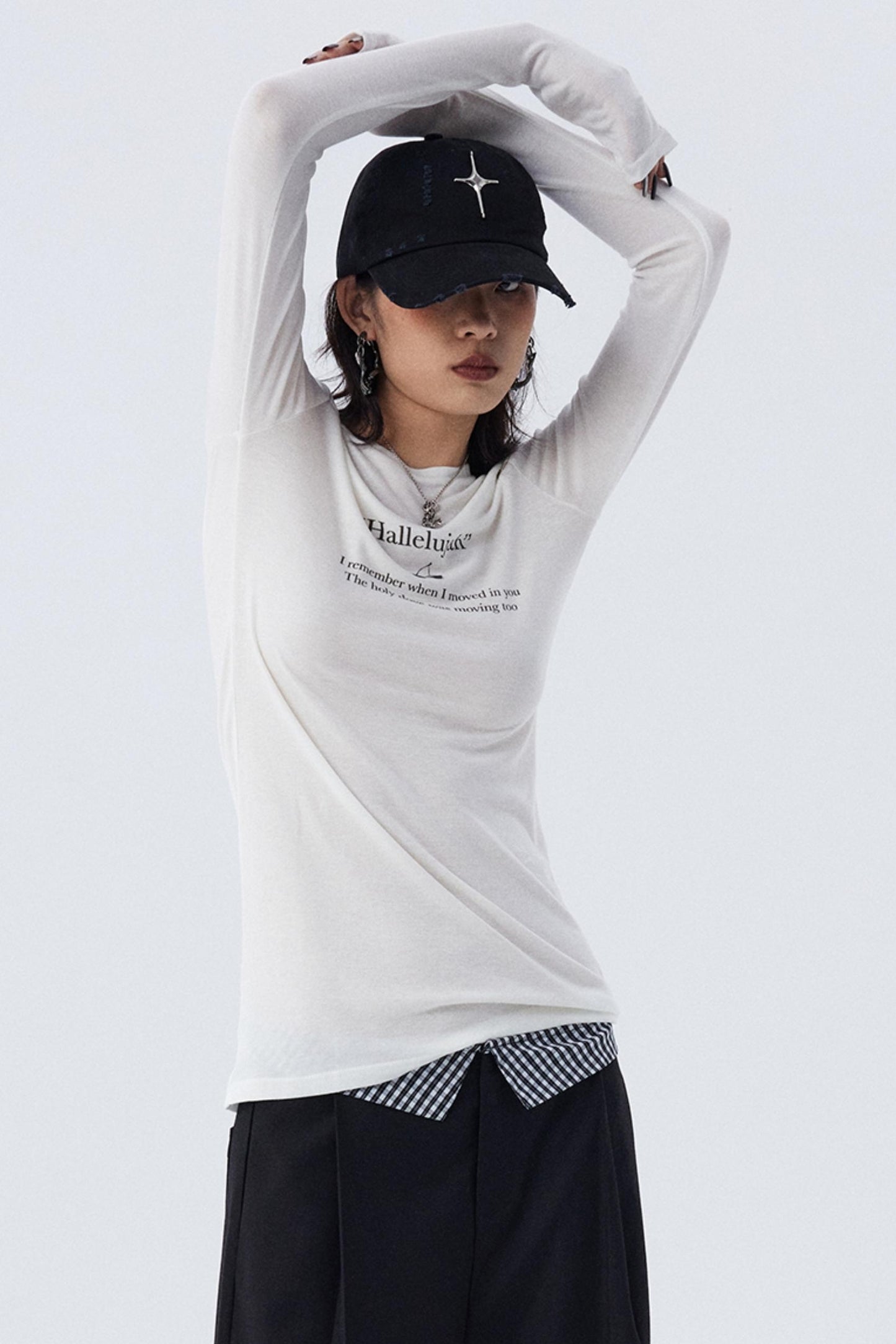Schmales, bedrucktes Baselayer-Top mit Schleife