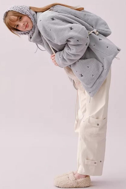 Soft Velvet Floral Backpack