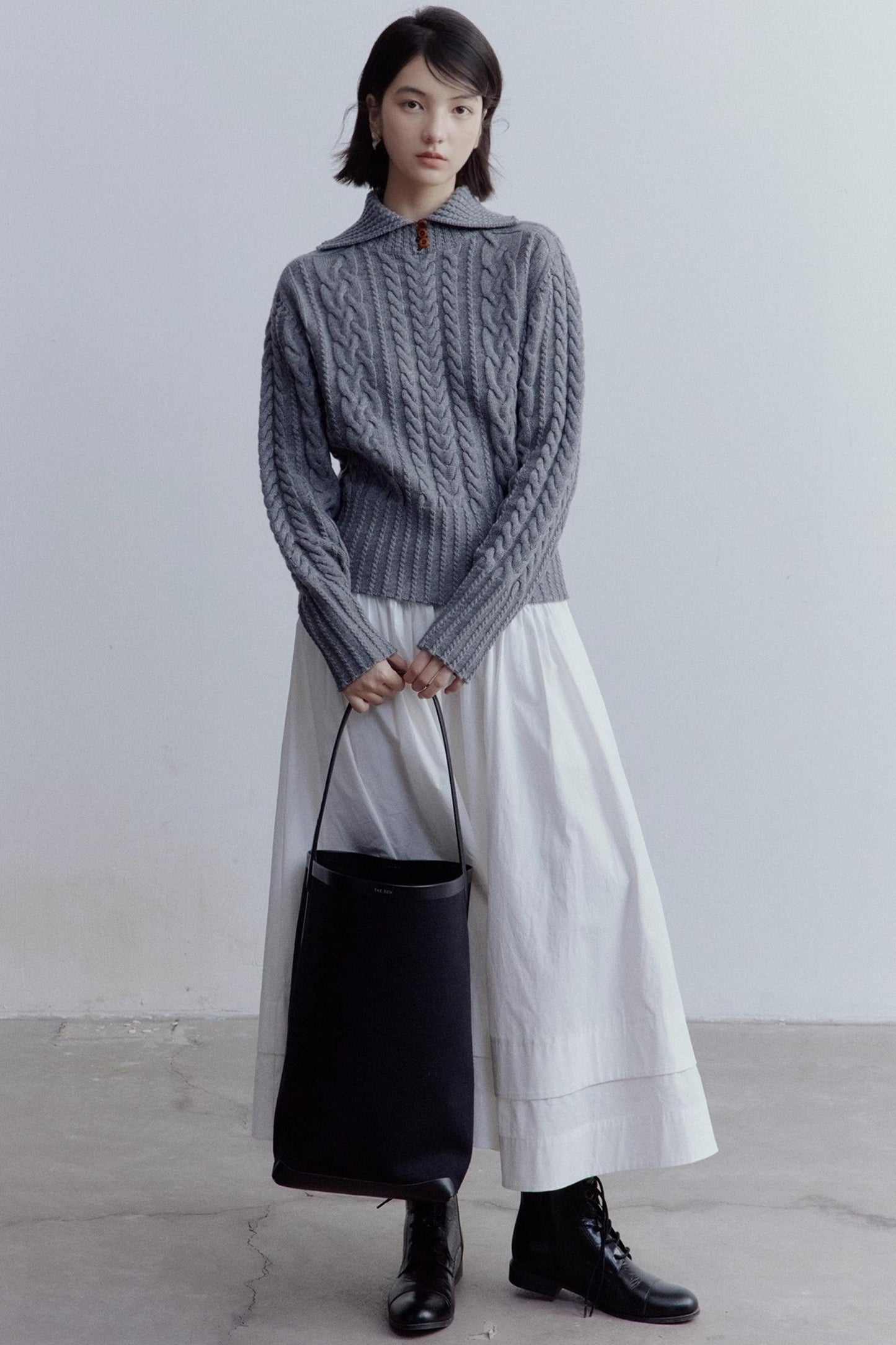 Pure Cotton Layered Shirring Skirt