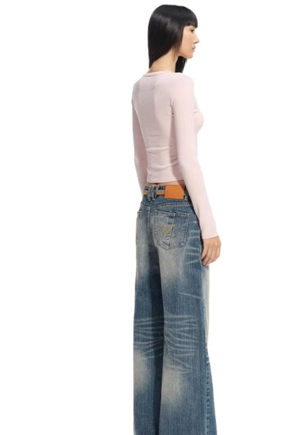 Blue Silk Asymmetrical Knit Top