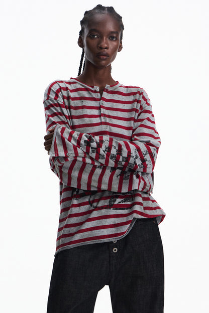 Splashed Ink Stripe Top