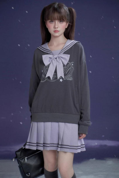 Oxygen Gray-Purple Sailor Dress