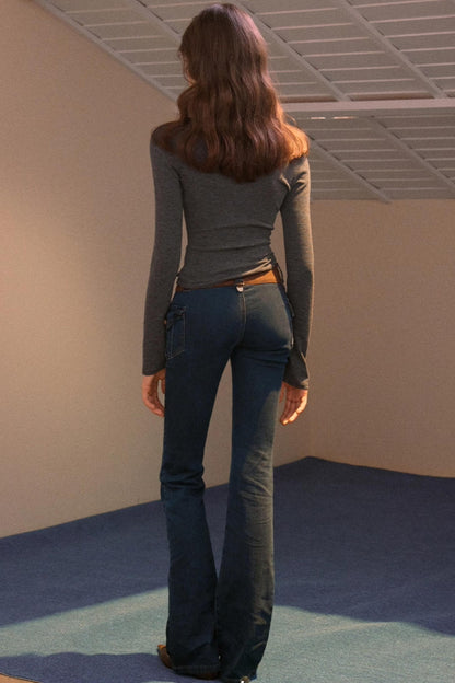 Vintage Patchwork Flared Jeans