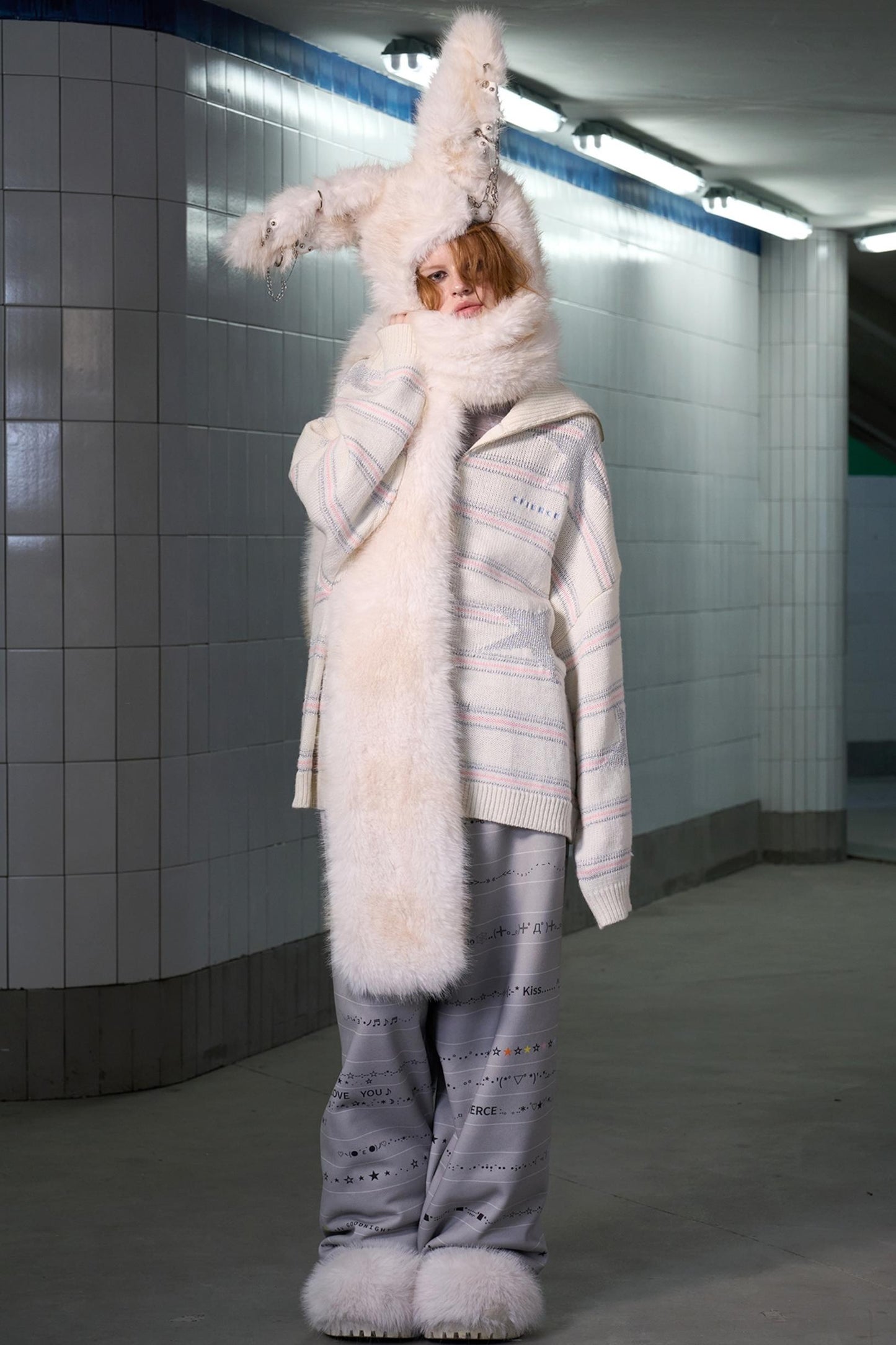 Long-Haired Patchwork Rabbit Hat