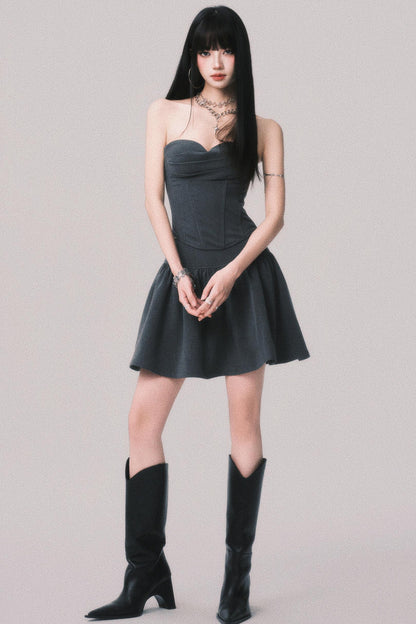 Fishbone Waist Top & Fluffy Skirt Set-Up