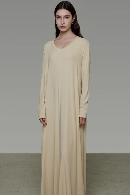 Smooth Wide Neck Straight Dress