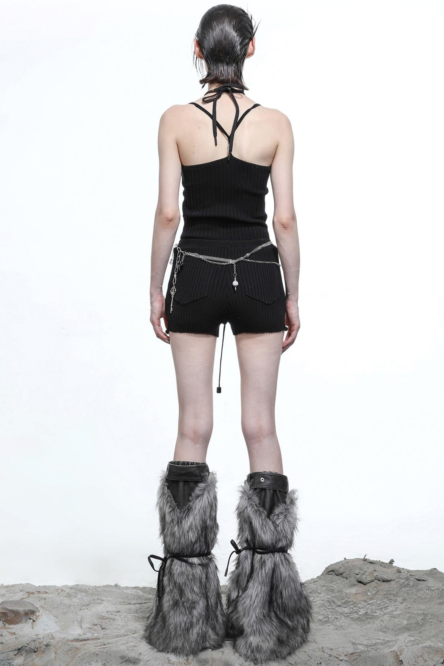 Convincing Wool Knit Halterneck Set-Up