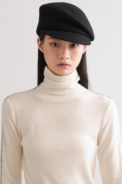 Wool Texture Newsboy Hat