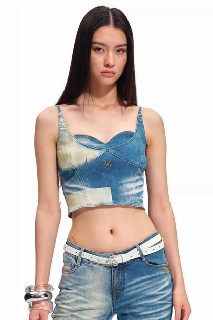 Equestrian Denim Corset Top