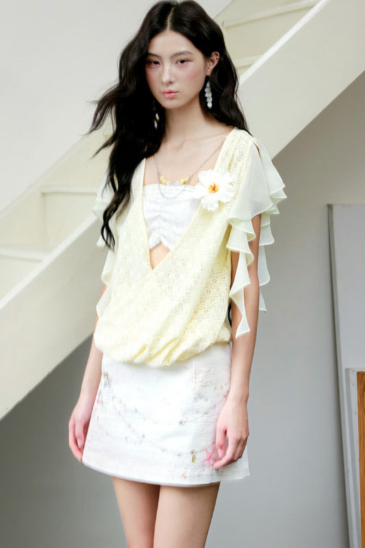 Yellow Stripe Knit Top