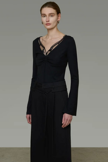 Unspoken Ruched Knit Sweater
