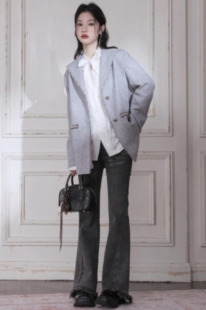 Silhouette Wool Tweed Short Coat