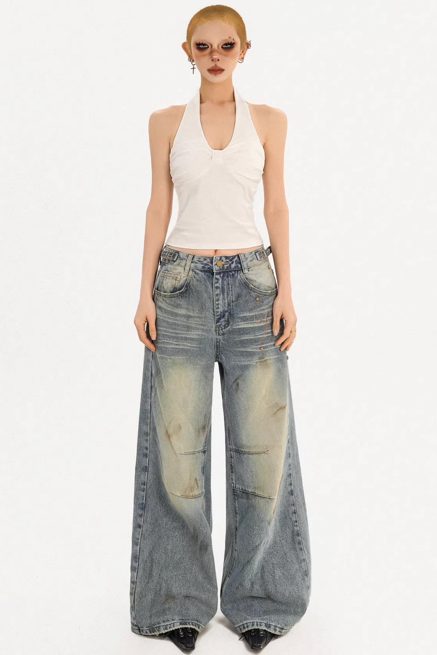 Backless Halter Suspender Top