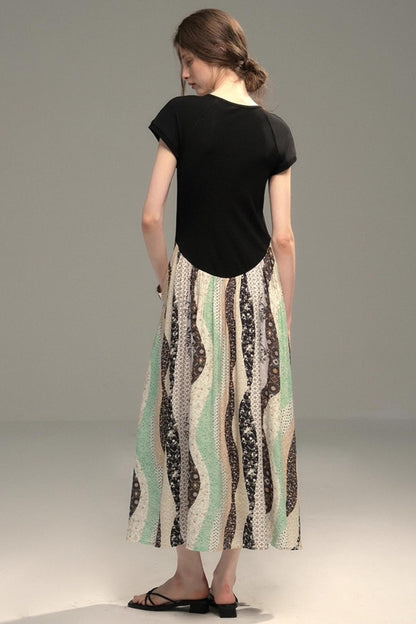 Sweet Vintage Panel Knitted Dress