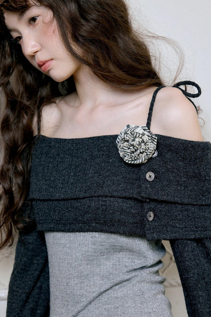 Camisole Knit Top Plaid Skirt Set-Up