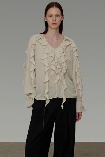 Loose Fit V-Neck Shirt