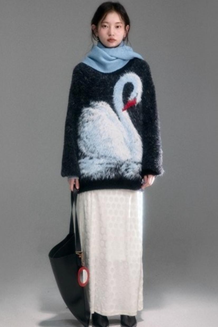 Retro Polka Dot Velvet Skirt