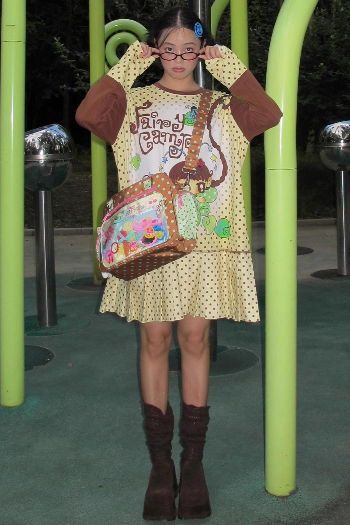 Fairy Camp Beige Pleated Dress