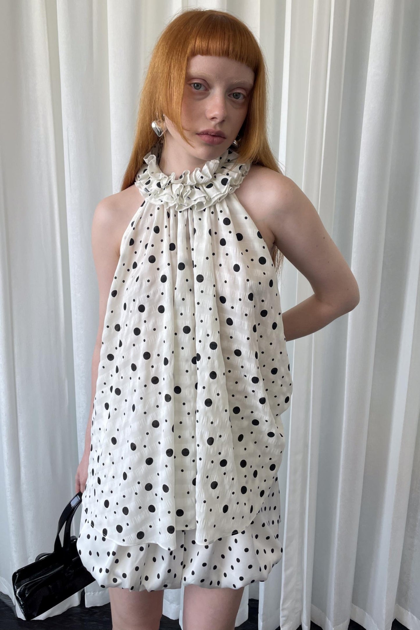 Polka Dot Lace Halter Top