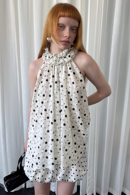 Polka Dot Lace Halter Top