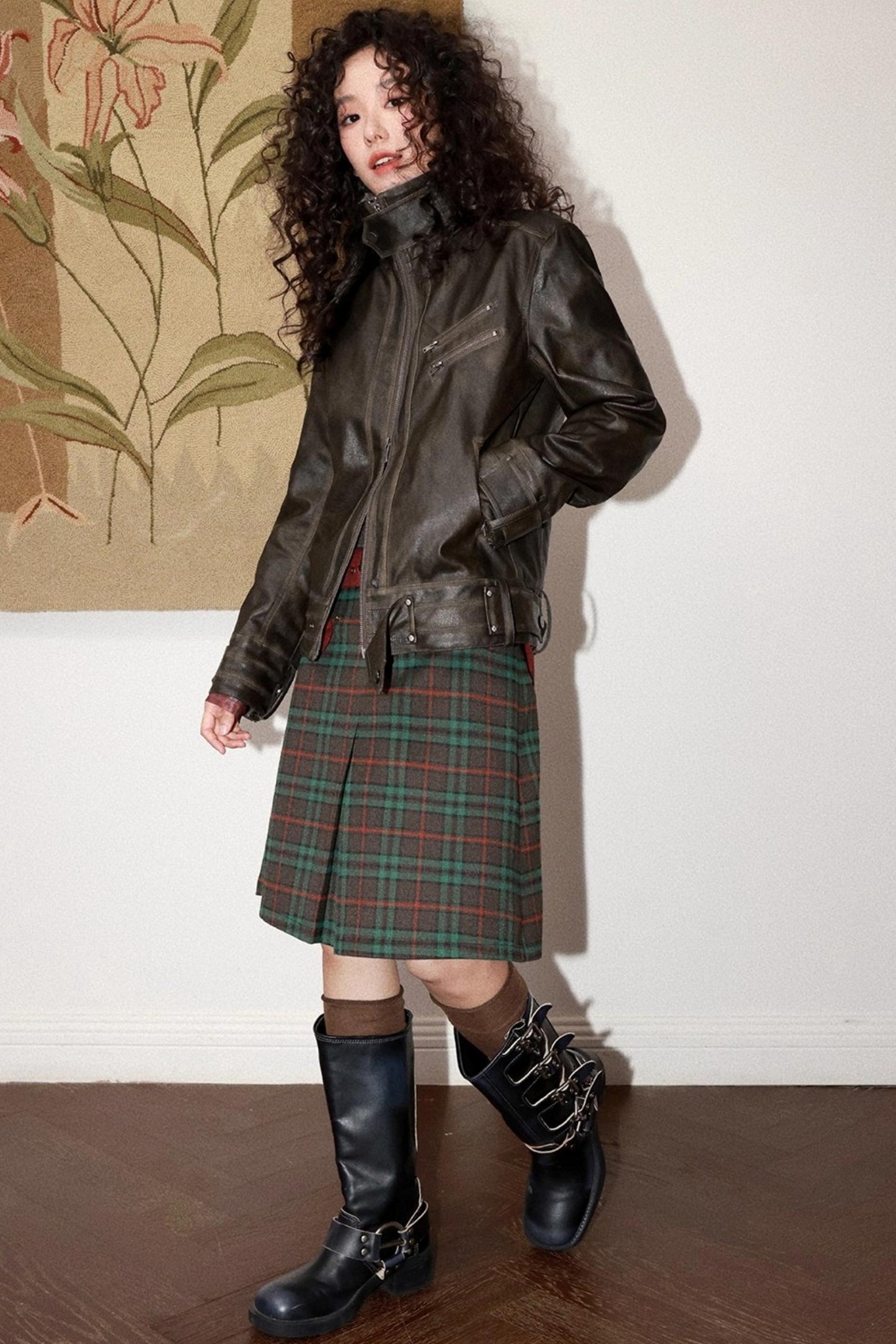 Coffee Faux Fur Collar Jacket