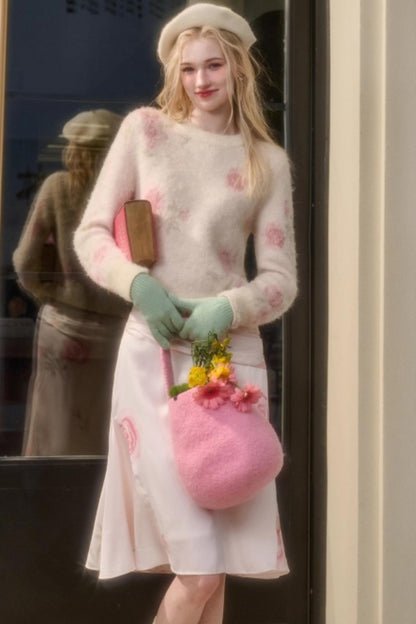 Milky Way Wool Sweater Skirt Set-Up