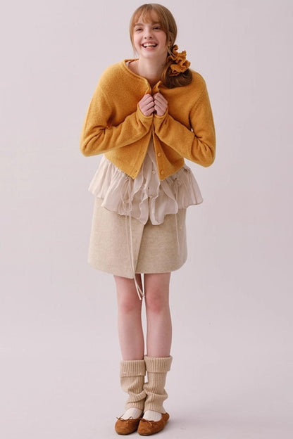 Heavy Wool Diagonal Skirt
